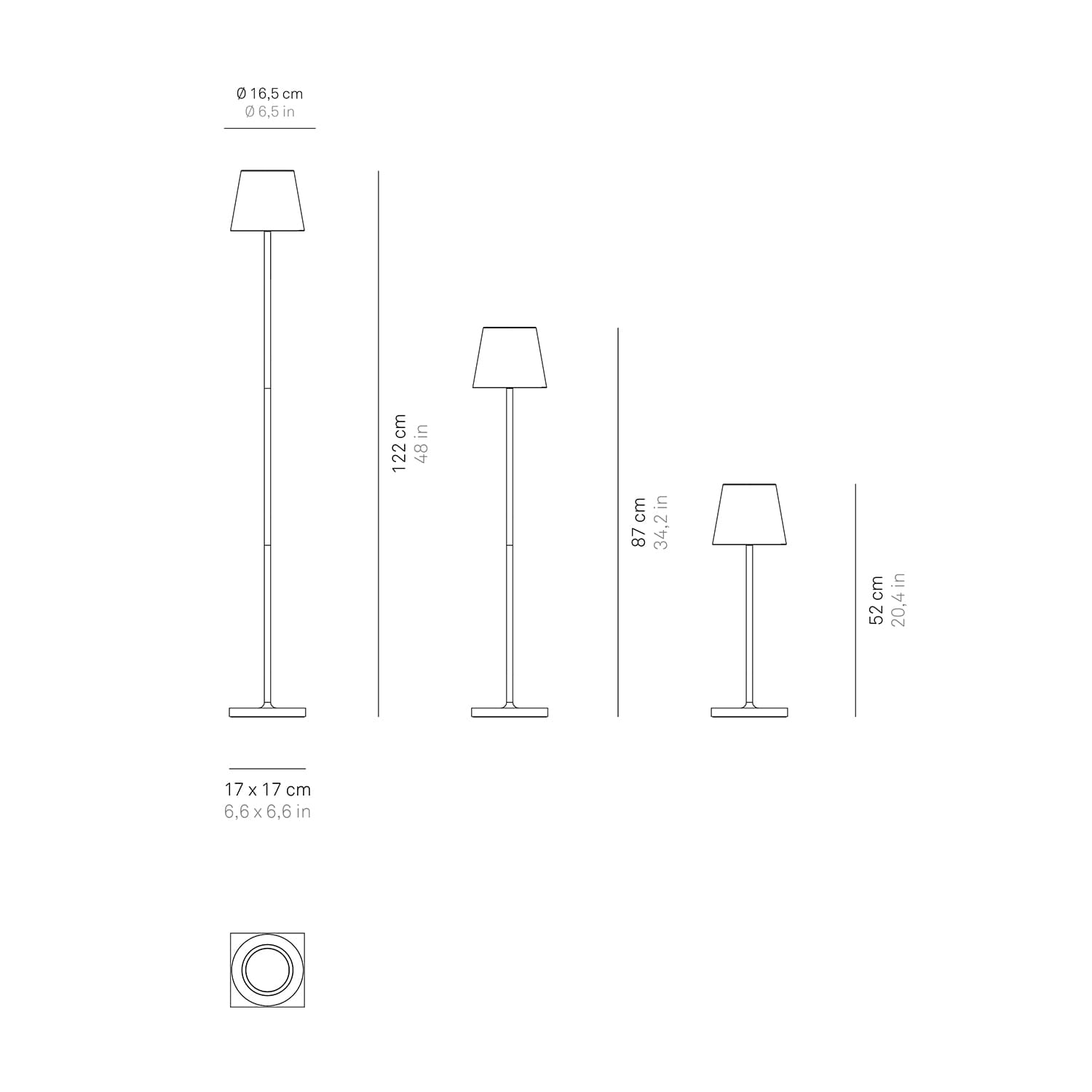 Poldina L Tavolo-Terra Pro LED Lampe Dunkelgrau